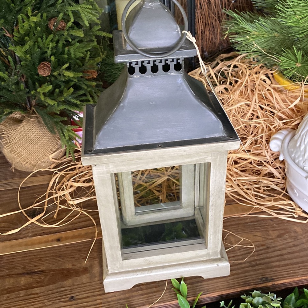 Williams Sonoma Wood and Metal Small Weathered Rustic Lantern - Picture 9 of 16
